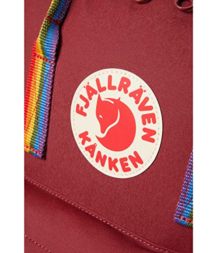 Image of Fjallraven Kanken Rainbow Backpack for Men, and Women - Durable Fabric with Adjustable Shoulder Straps, and Lightweight Backpack Ox Red /Rainbow Pattern One Size One Size