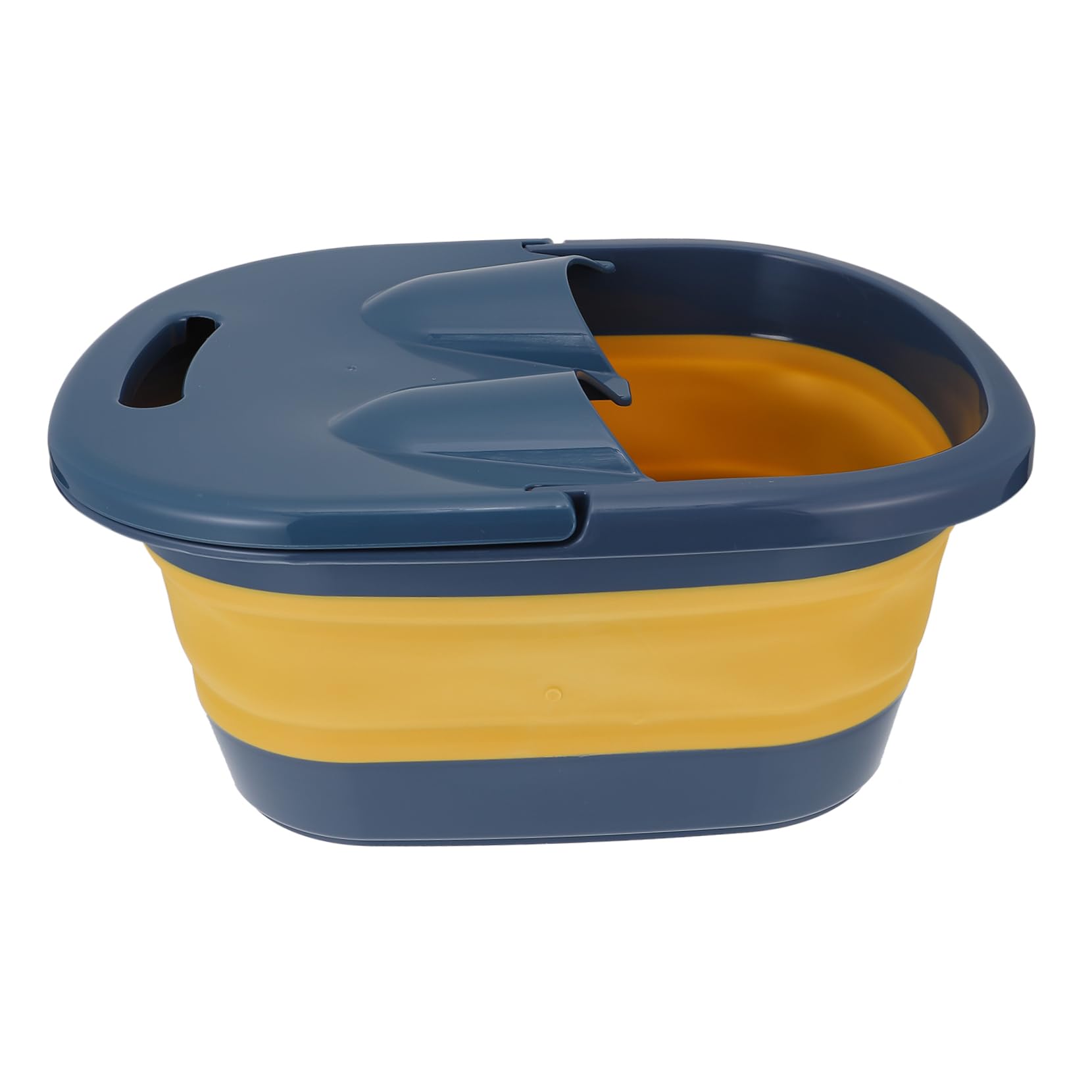 COLLBATH Cubeta Plegable Para Baño De Pies Portátil, Lavabos Caseros Azul Profundo, Deflector Térmico, Antideslizante y Compatible Para Masaje Relajante Hogar, Uso Familiar Niños