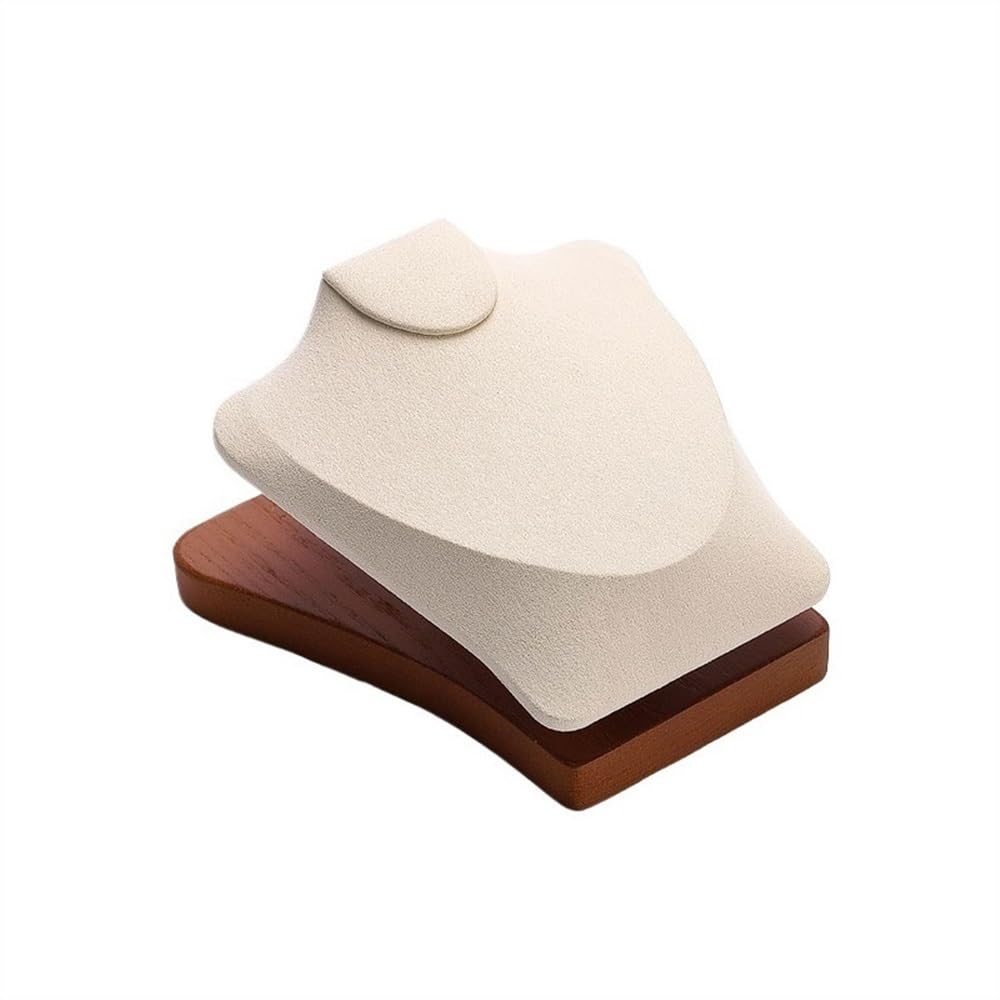 Zeng25liangOu-12 jewellery stand Jewelry Necklace Display Stand Wooden Model Neck Display Stand Counter Window Display Jewelry Props for Display and Storage(White)
