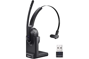 EKSA Bluetooth Headset with Retractable Microphone