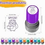 Foreverup 12 sztuk pieczątek nauczyciela samotuszującego, ocena nauczyciela, motywacja, pieczęć zachęty, dla uczniów, do odrabiania lekcji, kolorowa, kreskówkowa pieczęć pochwała, zachęta