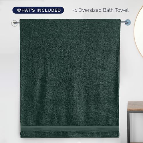 Elegant Comfort Premium Super Soft Highly Absorbent 1 Piece Oversized Bath Sheets - 40" x 80" inch, Luxurious Hotel Spa Quality 100% Turkish Cotton Extra Large Bath Towels for Adults, Hunter Green - Thumbnail 2