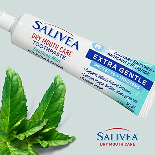 Salivea Dry Mouth Toothpaste - Soothing Mint Toothpaste With Natural Salivary Enzymes - Gentle Toothpaste To Aid Dry Mouth Care - Natural, Paraben Free Dry Mouth Toothpaste - Mint Flavor (2 Pack) #TOP3