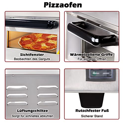 Pizzaofen Beeketal BPO33-1 mit 400×400 mm Schamottstein