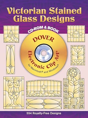 Victorian Stained Glass Designs (Book & CD)