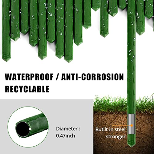 Laveve Garden Stakes 60 Inches Heavy Duty Steel Tomato Stakes, Plastic Coated Support Stakes For Securing Trees, Climbing Plants, Cucumber, Beans, 20 Pack #TOP3