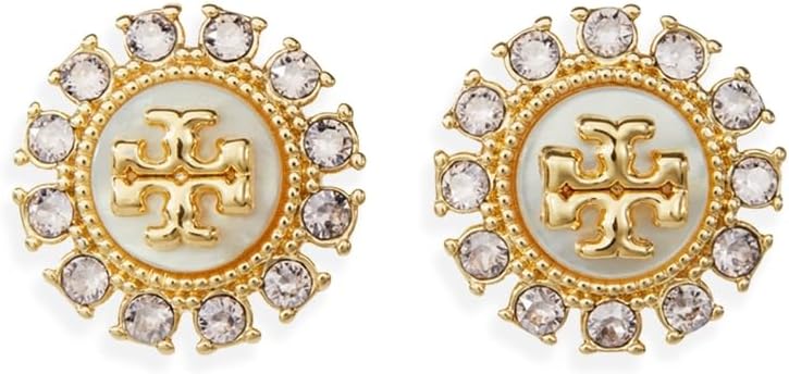 Tory Burch Women's Moondance Mother of Pearl and Crystal Stud Earrings