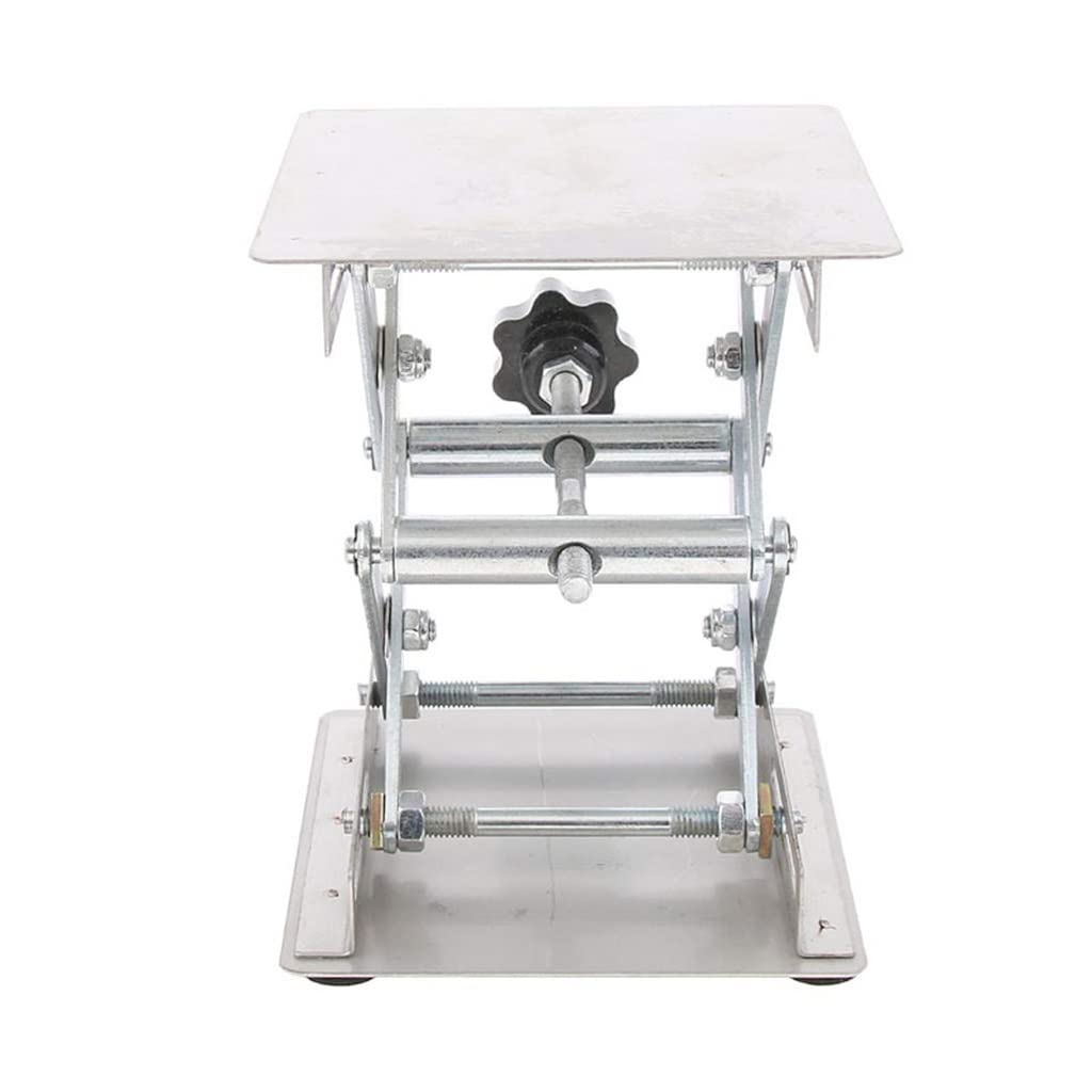 Edelstahl-Fräser-Hubtisch Holzbearbeitungs-Gravur-Labor-Hebeständer-Rack-Hubplattform for Schneiden Von Holz-Werkbankwerkzeugen(100X100 mm)