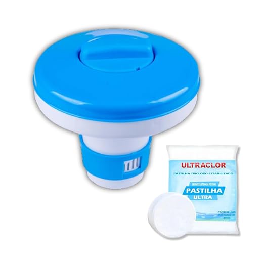 Clorador Flutuante para Piscina e Spa, Dispenser para Pastilha de Cloro 200g 6 em 1
