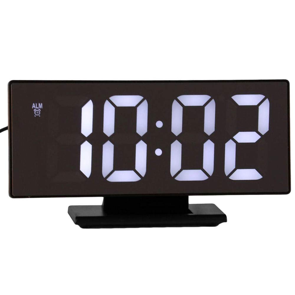 Réveil numérique LED horloge miroir multifonction avec affichage du temps pour la maison