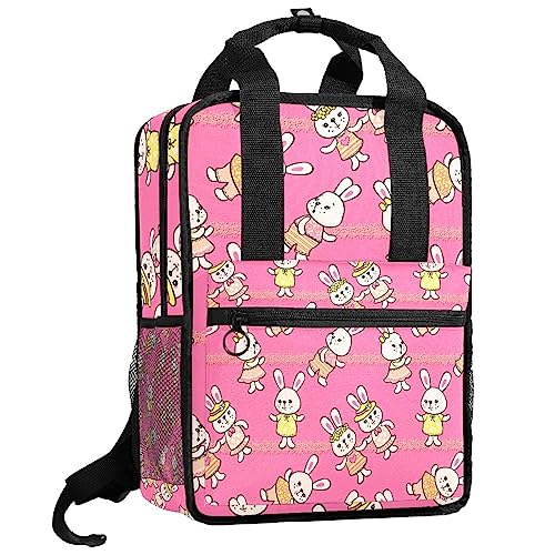Sac à dos enfant motif lapin multicolore pour garçons 35.5x26x12 cm