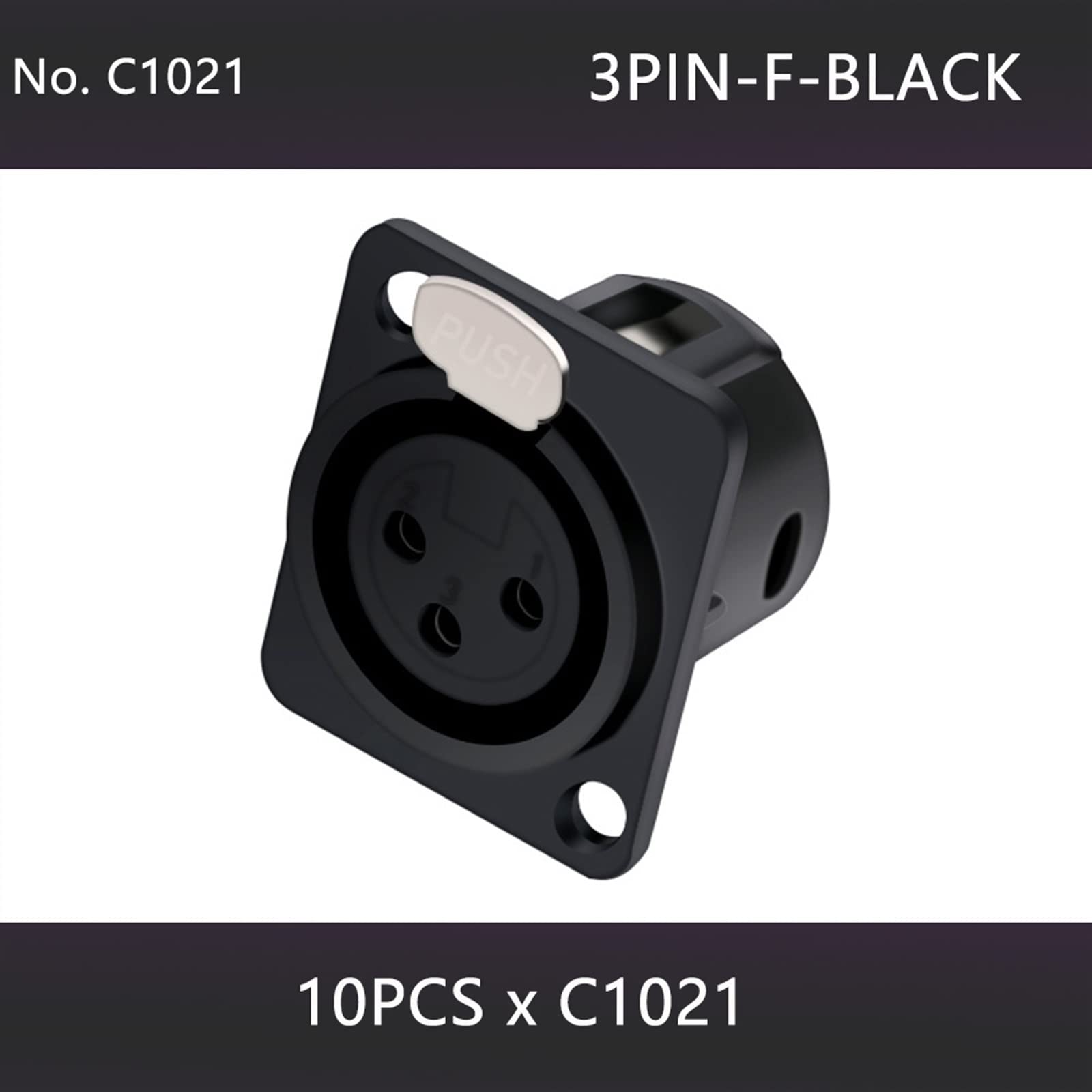 3/4/5-pinowe XLR żeńskie gniazdo do montażu panelowego XLR rama mikrofonu MIC kabel terminala złącze kabla 10 szt. (kolor: C1021)