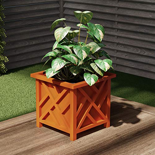 Pure Garden 50-LG5011 Square Planter Box, Terracotta