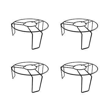 Go Hooked Flower Pot Stand for Balcony | Gamla Stand | Plant Stand for Indoor Living Room | Planter Stand (Black, Pack of 4) - image, photos