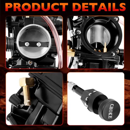 Image of CV40 Carburetor Compatible with 1988-2006 Harley Davidson Sportster 883 1200 XL XLH, 1988-2017 Softail, 1988-2016 Dyna /FXR, 1988-2016 Touring, Replaces 27421-99, Silver Cover