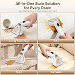 uwant Y100 Carpet and Upholstery Cleaner Spot Machine for Sofa, Car, Couch | Spot Cleaner,40 oz Dual Tank Design,18 Kpa,Self-Cleaning,Handheld,Lightweight & Portable,with 3 Brush Heads and 500ml Cleaner