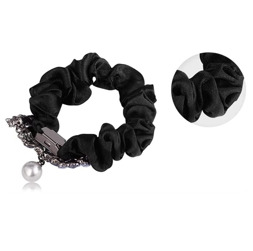 RUVOO Scrunchies per Capelli Elastici per Capelli Copricapo per Capelli A Spirale con Elastico per Capelli Legato con Anello per Capelli con Perle di Quadrifoglio Francese Elastico per Capelli