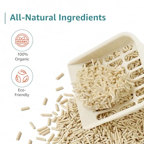 Image of Amazon Basics Premium Tofu Cat Litter | 2.5 Kg | Unscented | Organic | Biodegradable | Flushable | Dust-Free | Instant Clumping