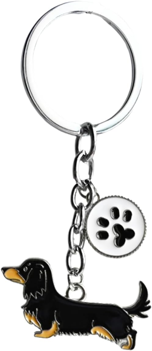 Dog Keychain, Vivid Cute Pet Keyring Bag Charm Metal Key Ring Keyfob