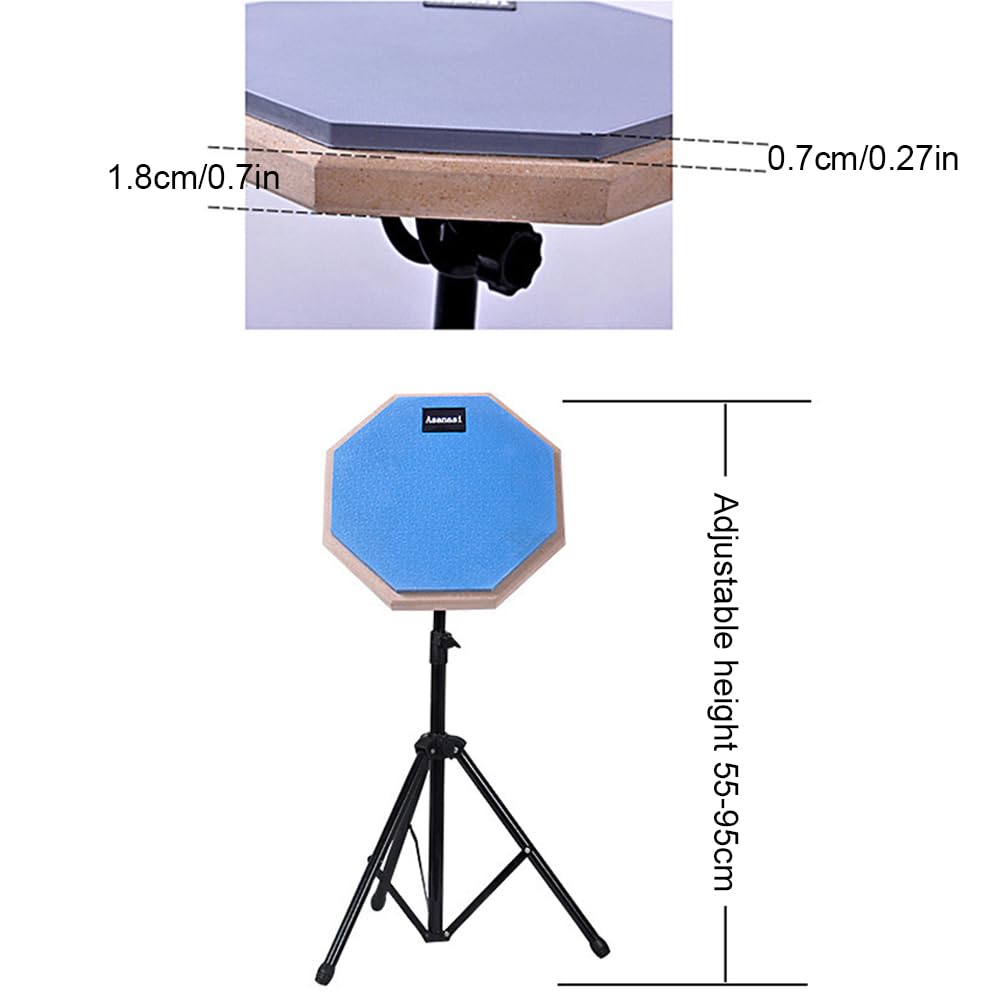 Almohadilla de práctica de tambor de madera de caucho de 8 pulgadas con soporte ajustable Almohadilla de práctica de tambor Almohadilla de entrenamiento de práctica absorbente de go