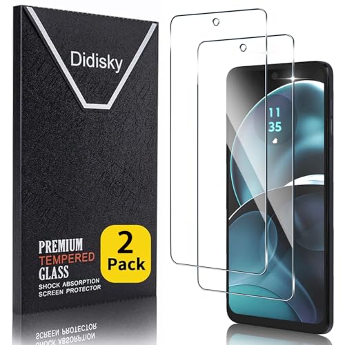 Didisky (2 Piezas Cristal Templado Protector de Pantalla para Motorola Moto G14, G54 6.5', Antihuellas, Sin Burbujas, Fácil de Limpiar, 9H Dureza, Transparente