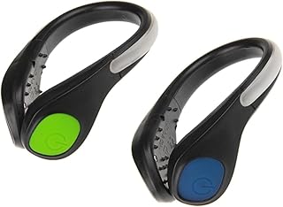 Frcolor 2個 夜間ランニングギア用シューズクリップライト 防水滑り止めデザインで安定装着 ジョギング自転車散歩用 視認性向上ライト 青