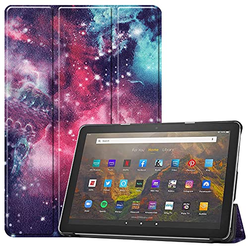 TDA Trading Case for Amazon Fire HD 10 Tablet and Fire HD 10 Plus Tablet (Compatible with 11th Generation, 2021 Release) - Slim Protective Case Folio Smart Cover with Auto Sleep Wake (Twilight Galaxy)