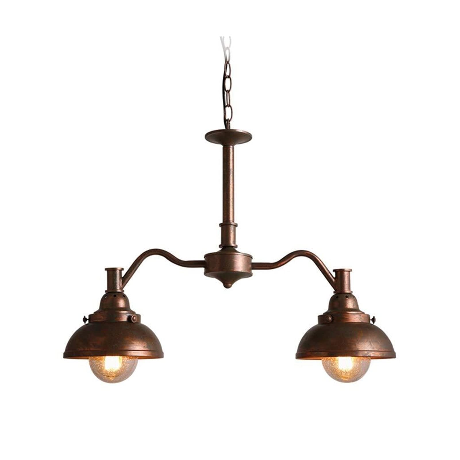 Lampadario per ristorante, illuminazione con paralume e doppio faro, stile vintage in ferro battuto, per soggiorno, cucina, mobili di illuminazione