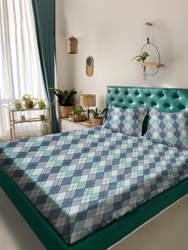 Image of ROSARAHOME 180 TC Microfiber Flat Queen Size Double Bed Bedsheet with 2 Pillow Cover| Bedsheet:240cmx225cm Pillow Covers:45cmx70cm,Abstract Multicolor