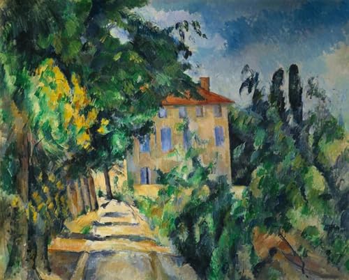 Cuadro de Cézanne Casa dal tetto rosso 60x90cm para crear un ambiente sofisticado en tu salón