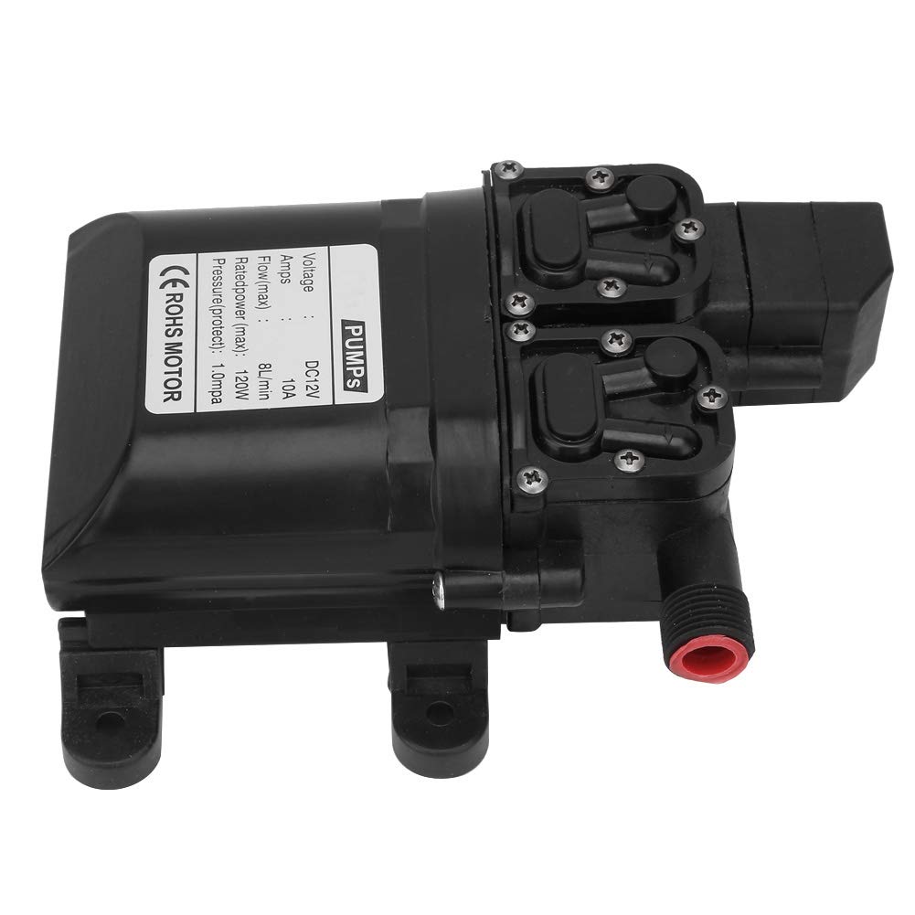 FTVOGUE DC 12V 120W Bomba de agua de diafragma autocebante Bomba de agua inteligente de doble succión con interruptor de presión automático (Negro), Various other pumps and accessories