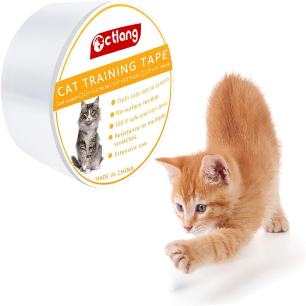 Erweicet100% Transparent Anti-Scratch Cat Training Tape for Furniture, Couch, Door Protection