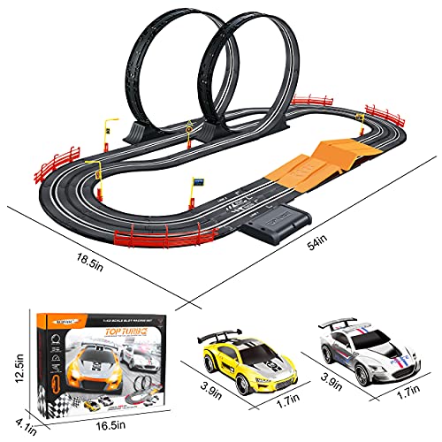 Kids Toy-Electric Powered Slot Car Race Track Set Boys Toys for 3 4 5 6 7 8-16 Years Old Boy Girl Best Gifts - Thumbnail 2