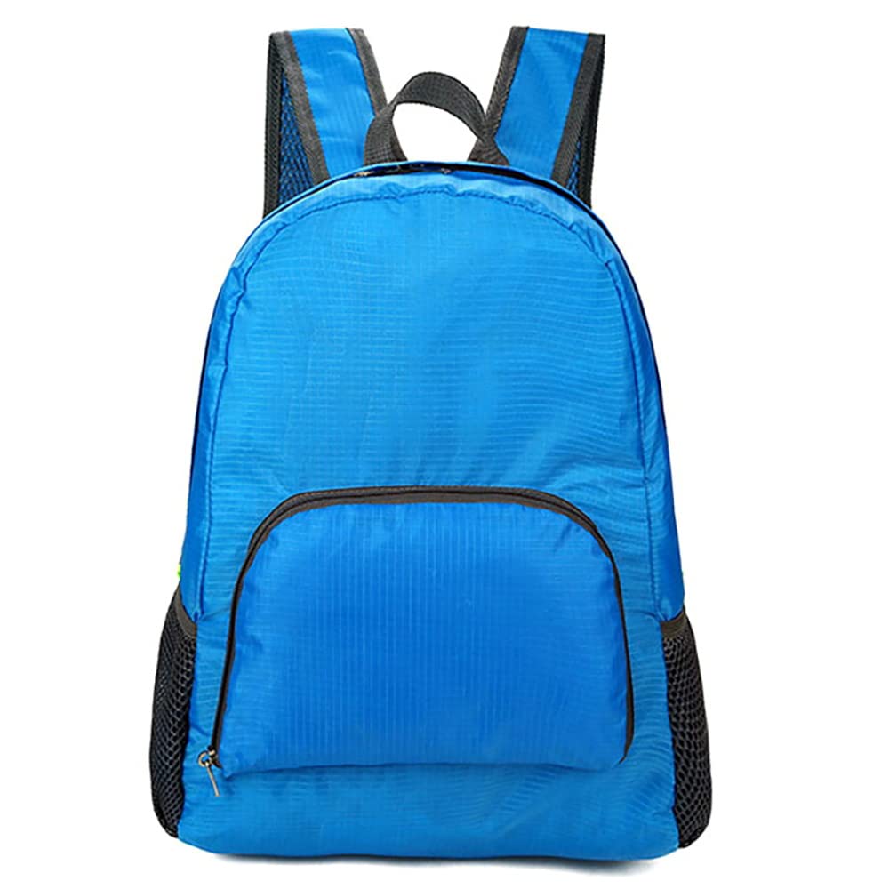 Ultra Lightweight Foldable Backpack Packable Water Resistant Daypack for Outdoor Walking Camping Traveling Cycling Holiday Unisex (Blue)