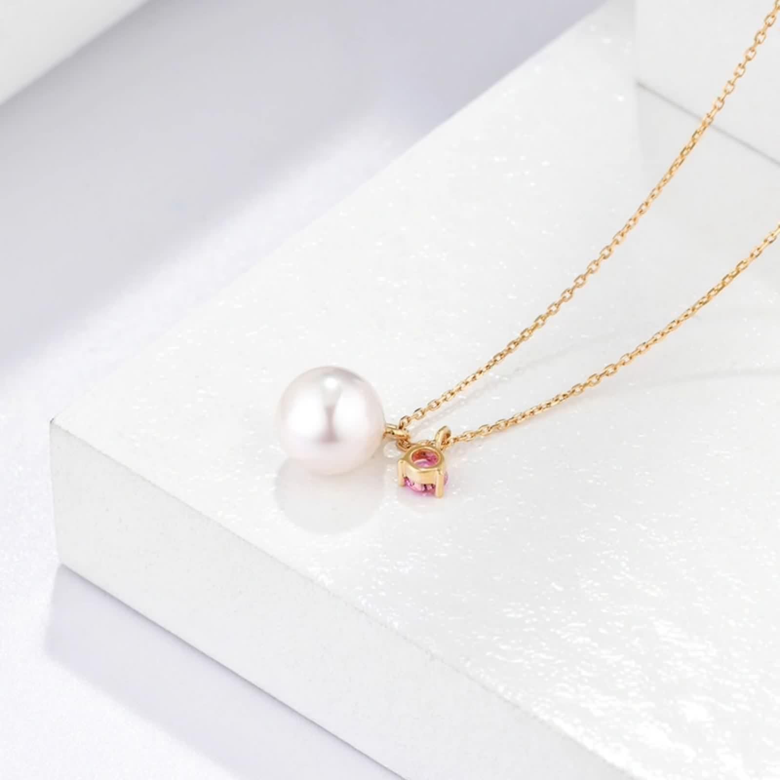 Saphir Halskette Damen, Ketten Anhänger Echter Schmuck 9K/14K/18K Gelbgold Geburtstagsgeschenk