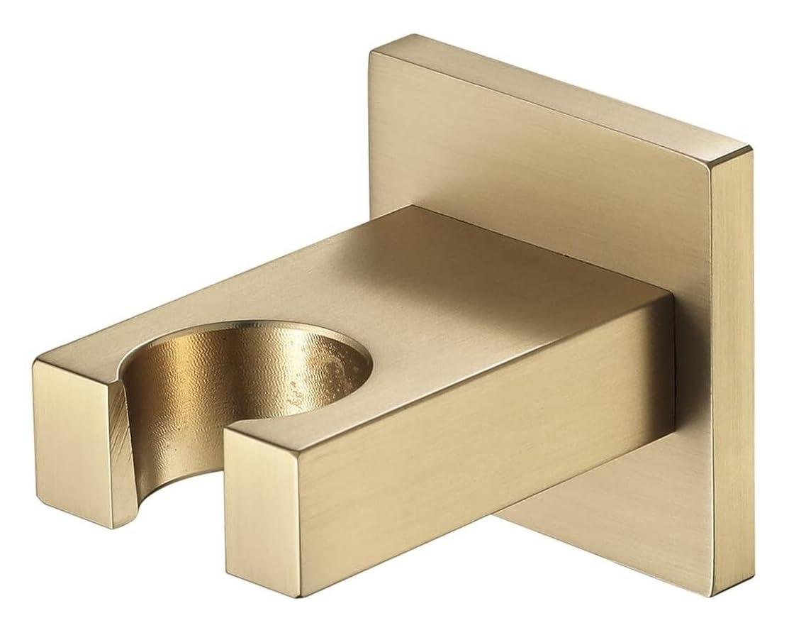 Xlandalyuefa Men's Brushed Gold Adjustable Shower Head Holder Wall Mounted Bracket For Handheld Chrome(Brushed Gold)
