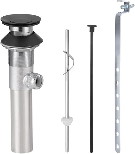 Designers Impressions 770318 Kit de adornos de drenaje emergente de latón macizo negro