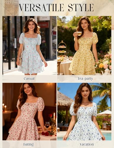Scarlet Darkness Floral Corset Dress Summer Dresses for Women Girls 2026 Short Milkmaid Sundress with Pocket Pink Rose S — view 6