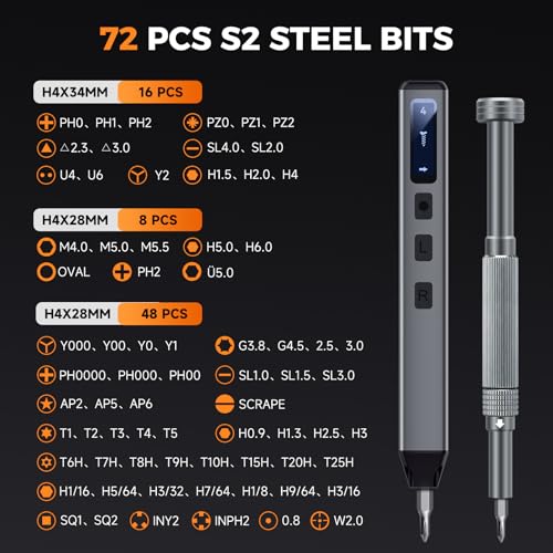 Image of UF-TOOLS Mini Electric Screwdriver, 83 in 1 Cordless Rechargeable Small Power Screwdriver Set with 71 Bits, Led Light and Magnetic Mat, Professional Repair Tool for Phone Camera Laptop PC, Orange