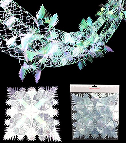 Christmas Concepts® 9ft x 1ft Large Square Foil Garland Festive Hanging Decoration - Christmas Trimming (Iridescent)