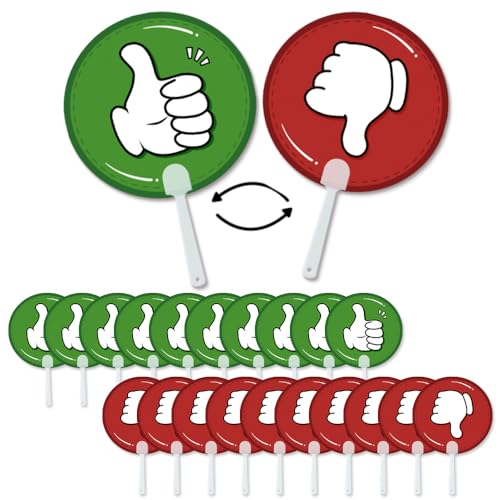 Zwttey 20 Pack Thumbs up Thumbs Down Classroom Voting Paddles, Classroom Teacher Student Interaction Signs, Event Meeting Election Supplies