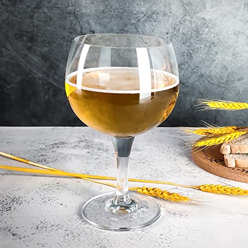 Fawles Stemmed Beer Glasses Set Of 6 - Crystal Balloon Gin & Tonic Glasses, 23 Oz Large Cocktail Glasses, Water Goblet #TOP3