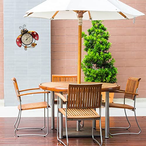 Indoor Outdoor Thermometer,Outdoor Metal Ladybug Patio Thermometers Hygrometers For Garden Yard Home,Garden Housewarming Gifts #TOP4