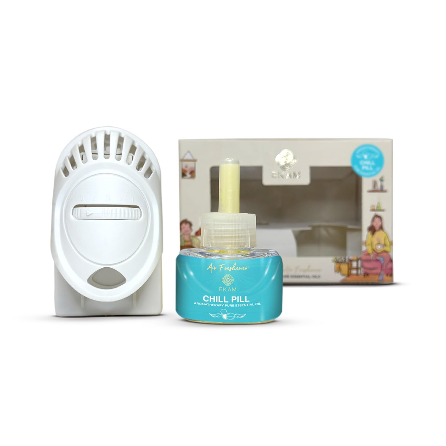 EKAM| Aromatherapy Plug-In Air Freshener Machine with Refill Oil Kit| Chill Pill For De-Stress (B0CY8WTQRS) Amazon Price History, Amazon Price Tracker