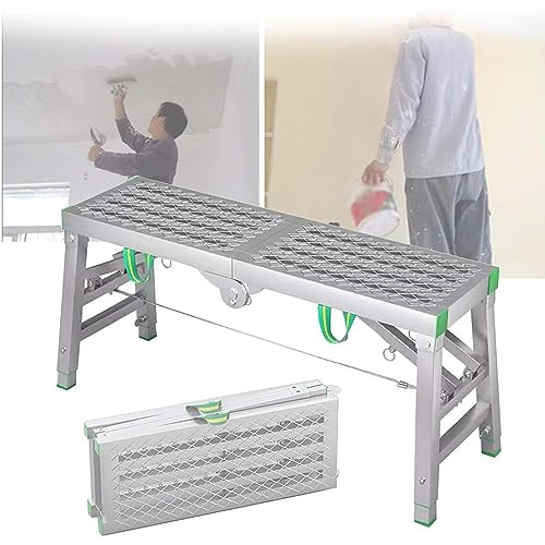 Andamio multiusos para evitar caídas con banco de escalera plegable 2