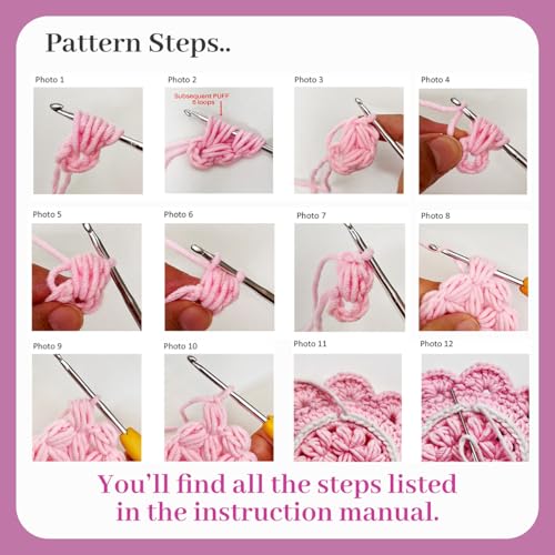 Image of picknMAKE 6 Pcs Floral Whisper Crochet Coaster DIY Coaster Kit for Beginners, Crochet Yarn Full, Multicolor Decorative Flower Coasters Craft Kit with All Material Included