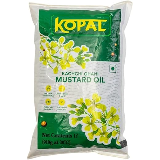 Kopal Kachi Ghani Pure Mustard Oil 1 LTR POUCH Nutrient Rich