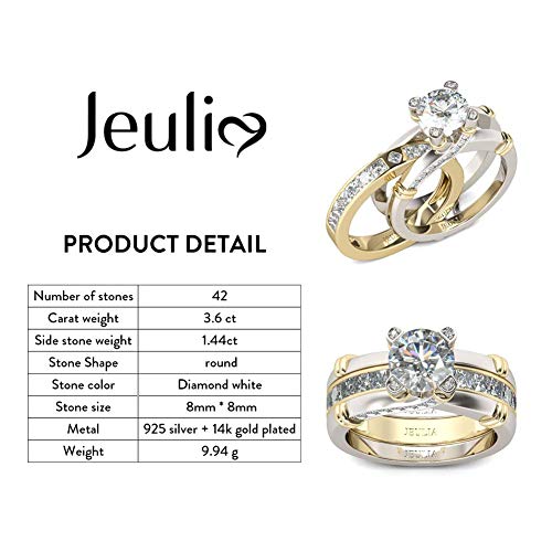 Image of Jeulia Diamond Band Rings for Women cz Sterling Silver Interchangeable Ring Sets Wedding Engagement Anniversary Promise Ring Bridal Sets