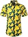 JOGAL Herren Funky Fruit Shirts Kurzarm Hawaiihemd Medium Grün Gelb