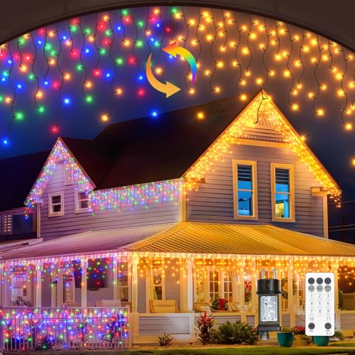 JVURICE Eisregen Lichterkette Außen 10M+5M 400 LED Lichtervorhang...